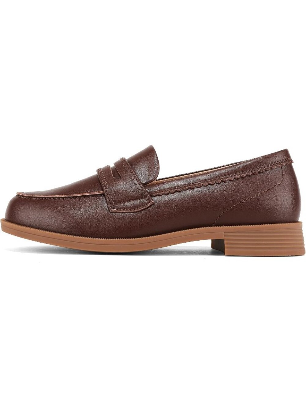 Women's Coffee Leather Comfortable Lightweight Moccasins Loafer & Slip-Ons Shoes - Picture 3 of 6